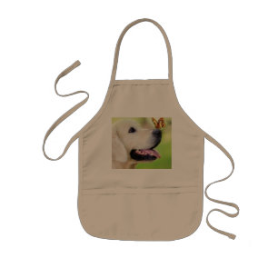 Delantal Infantil Cojín decorativo De Labrador Y Mariposa