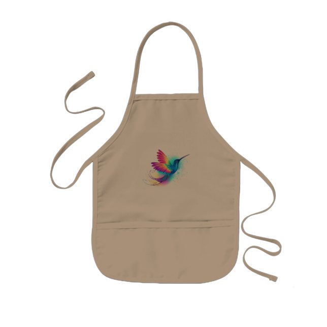 Delantal Infantil Colibrí arcoiris exótica (Frente)