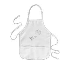 Delantal Infantil Colorante Esbozo Estrellas de la luna Parking del 