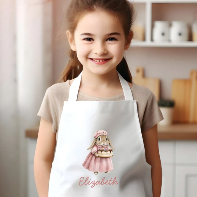 Delantal Infantil Conejito de panadería personalizado lindo (Subido por el creador)