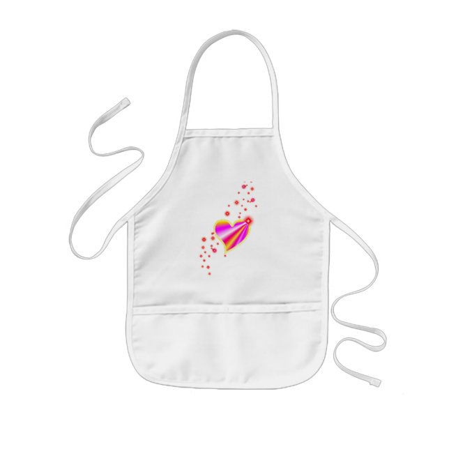 Delantal Infantil Corazón arcoiris con estrellas (Frente)