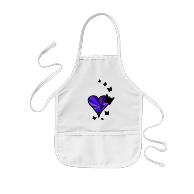 Delantal Infantil Corazón arcoiris y mariposa (Frente)