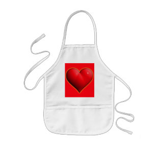 Delantal Infantil Corazón rojo brillante 3D