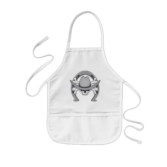 Delantal Infantil Cowboy Skull Horseshoe (Frente)