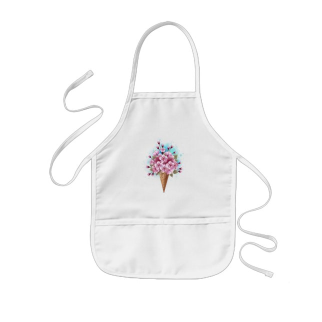 Delantal Infantil Crema rosa de hielo Sakura Waffle Cone (Frente)