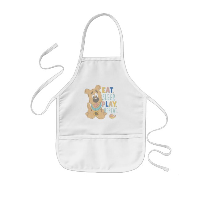 Delantal Infantil Cuppy Scooby-Doo "Come, duerme, juega, repite" (Frente)