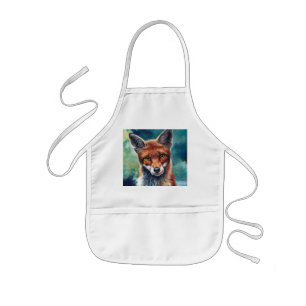 Delantal Infantil Curioso Fox Personalizado Kids Apron