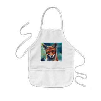 Delantal Infantil Curioso Fox Personalizado Kids Apron