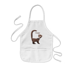 Delantal Infantil Curioso ilustracion personalizado de coatimundi