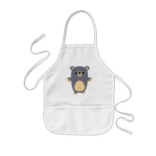 Delantal Infantil Cute Big Blue Personalizado Bear Kids Apron
