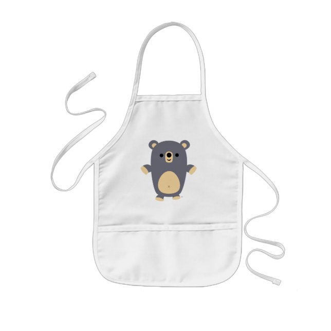 Delantal Infantil Cute Big Blue Personalizado Bear Kids Apron (Frente)