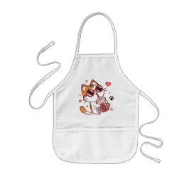 Delantal Infantil Cute Cat Boba Tea Apron - Regalo de cocina diverti