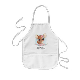Delantal Infantil Cute Deer Floral