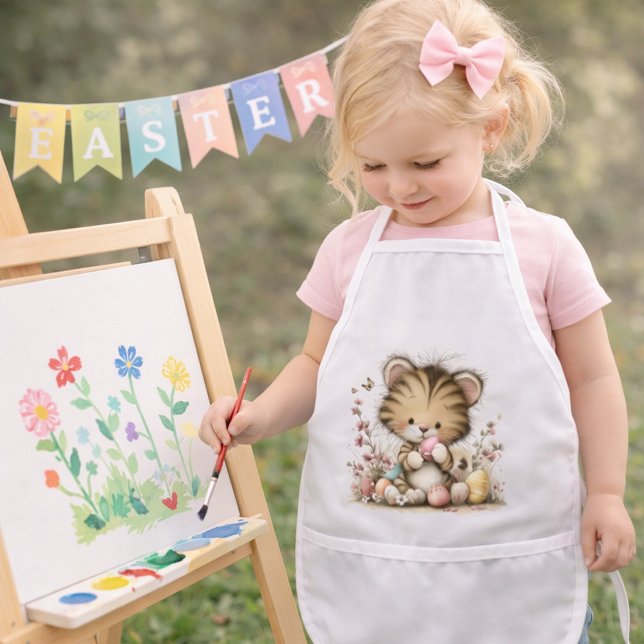 Delantal Infantil Cute Easter Tiger Cub Illustration (Subido por el creador)
