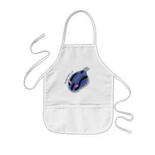 Delantal Infantil Cute happy blue nudibranch cartoon illustration