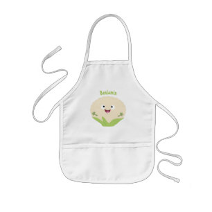 Delantal Infantil Cute happy cauliflower vegetable cartoon