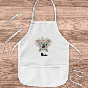 Delantal Infantil Cute Koala con corona floral