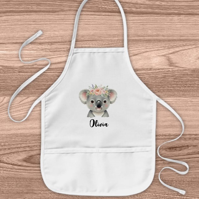 Delantal Infantil Cute Koala con corona floral (Subido por el creador)