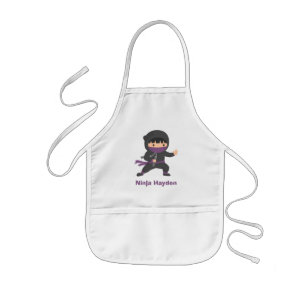 Delantal Infantil Cute Little Ninja con Nunchaku para niños