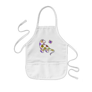 Delantal Infantil Cute Polka Dot Dinosaur Apron