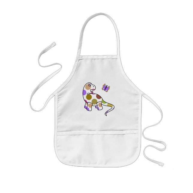 Delantal Infantil Cute Polka Dot Dinosaur Apron (Frente)