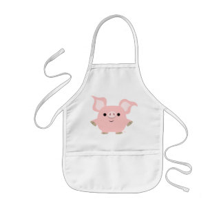 Delantal Infantil Cute Shorty Cartoon Pig Children Apron
