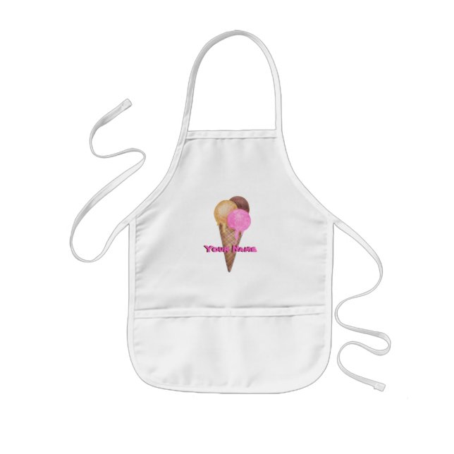 Delantal Infantil ¡DELANTAL PERSONALIZADO con el CONO de HELADO (Frente)