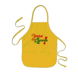 Delantal Infantil Demasiado curado para el gráfico de texto de palab