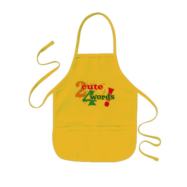Delantal Infantil Demasiado lindo para palabras Gráfico de texto (Frente)
