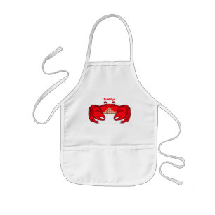 Delantal Infantil Dibujo de cangrejo rojo lindo estilo caricatura