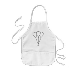 Delantal Infantil Dibujo de dibujo de esquema, 3 globos coloreados d