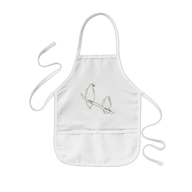 Delantal Infantil Dibujo de dos águilas en una sucursal (Frente)