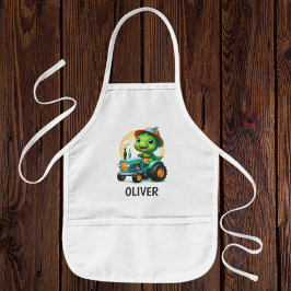 Delantal Infantil Dinosaurio de la cola del bebé Trex que conduce un