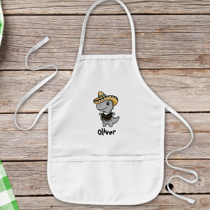 Delantal Infantil Dinosaurio juguetón con sombrero y poncho festivos