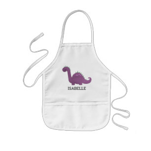 Delantal Infantil Dinosaurio Morado Lindo Personalizado