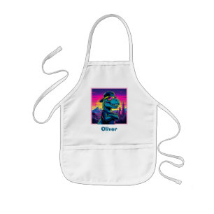 Delantal Infantil Dinosaurio Retro Punk