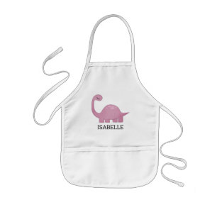 Delantal Infantil Dinosaurio Rosa Lindo Personalizado