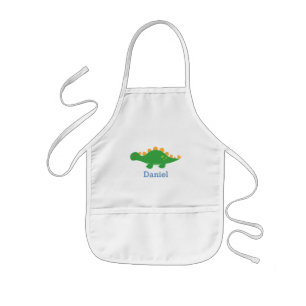 Delantal Infantil Dinosaurio Stegosaurus Verde Adorable para Niños