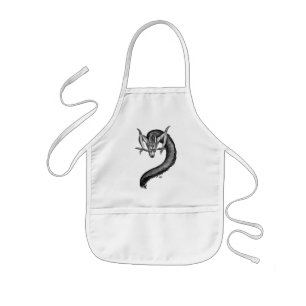Delantal Infantil Diseño blanco y negro de Dragon