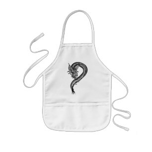 Delantal Infantil Diseño blanco y negro de Dragon