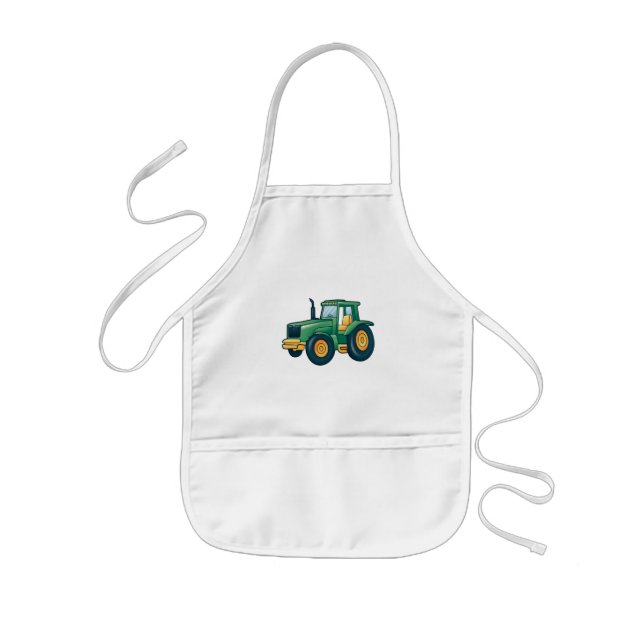 Delantal Infantil Diseño divertido de tractor de dibujos animados (Frente)