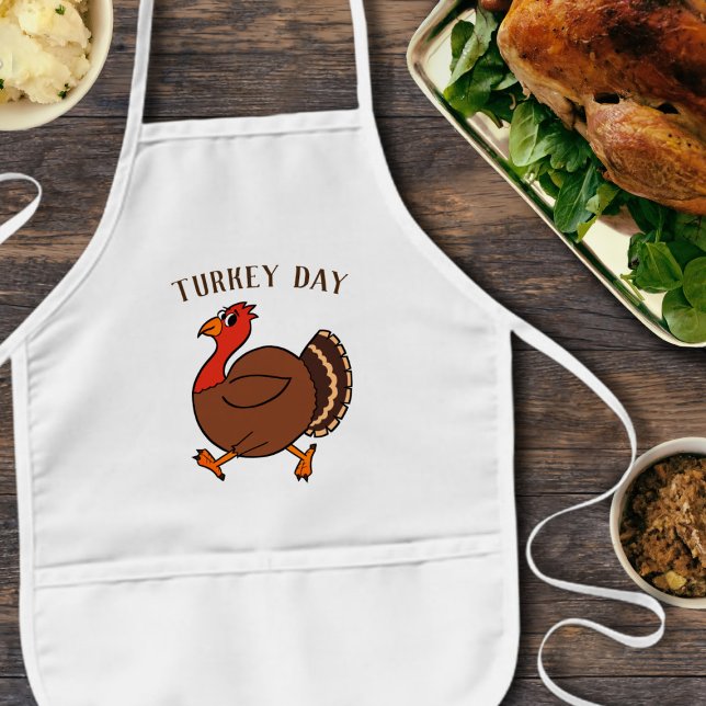 Delantal Infantil Divertido Día de Acción de Gracias Turquía (Fun turkey apron for your Thanksgiving preparation)