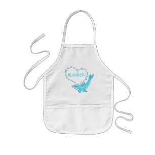 Delantal Infantil Dolphin Heart Personalizado