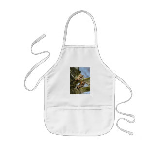 Delantal Infantil Dos búhos en los bosques, aves, el Apron de los ni