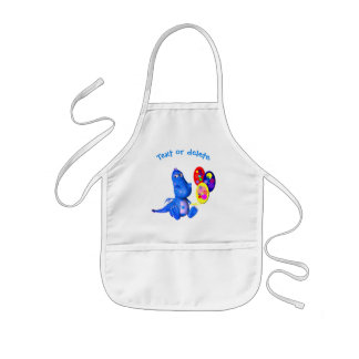 Delantal Infantil Dragón azul y globos personalizados