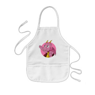 Delantal Infantil Dragón rosa de dibujos animados