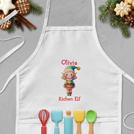 Delantal Infantil Duende de Navidad Personalizado Lindo