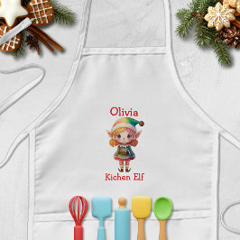 Delantal Infantil Duende de Navidad Personalizado Lindo