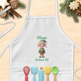 Delantal Infantil Duende de Navidad Personalizado Lindo