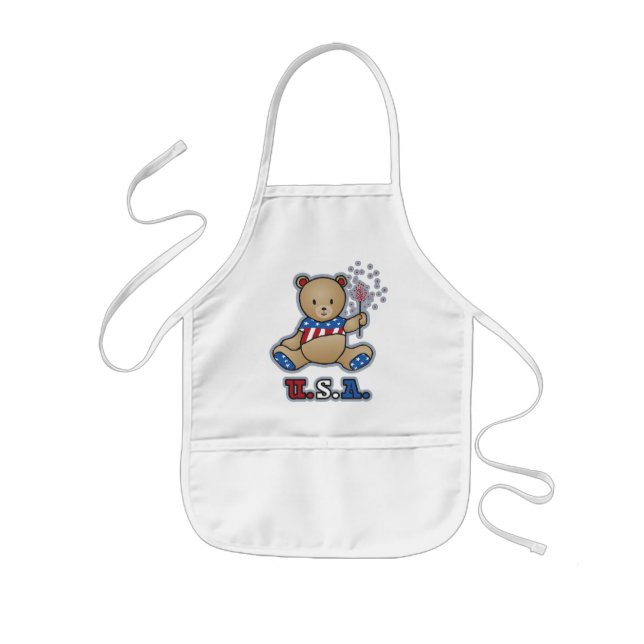 Delantal Infantil EEUU Teddy Bear Kid's apron (Frente)